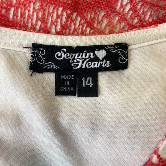 Sequin heart multicolor lace A line summer spring tunic - Picture 4 of 13